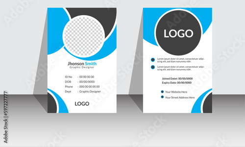  Corporate Id card with lanyard set isolated template - vector.Blank plastic access card. personal security badge, press event pass template. 