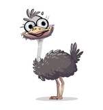 funny ostrich cartoon