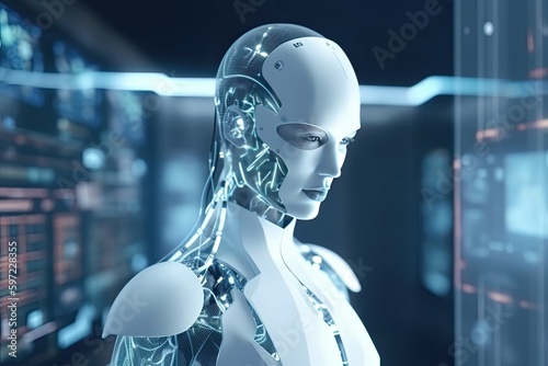 Artificial general intelligence robot, AGI sentient state, Generative AI © Mohammad