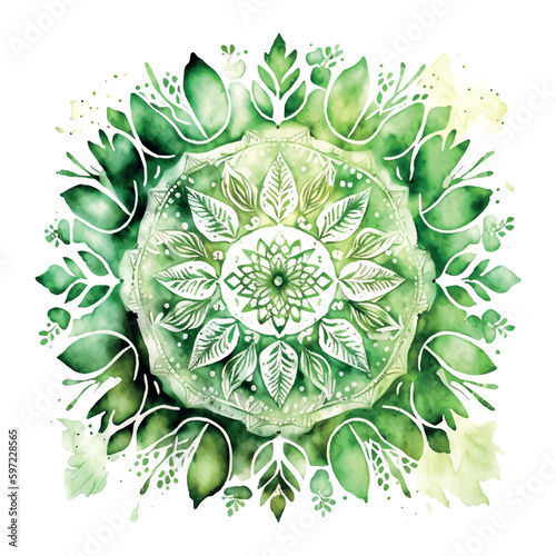 Sahasrara chakra mandala watercolor vector Illustration isolated