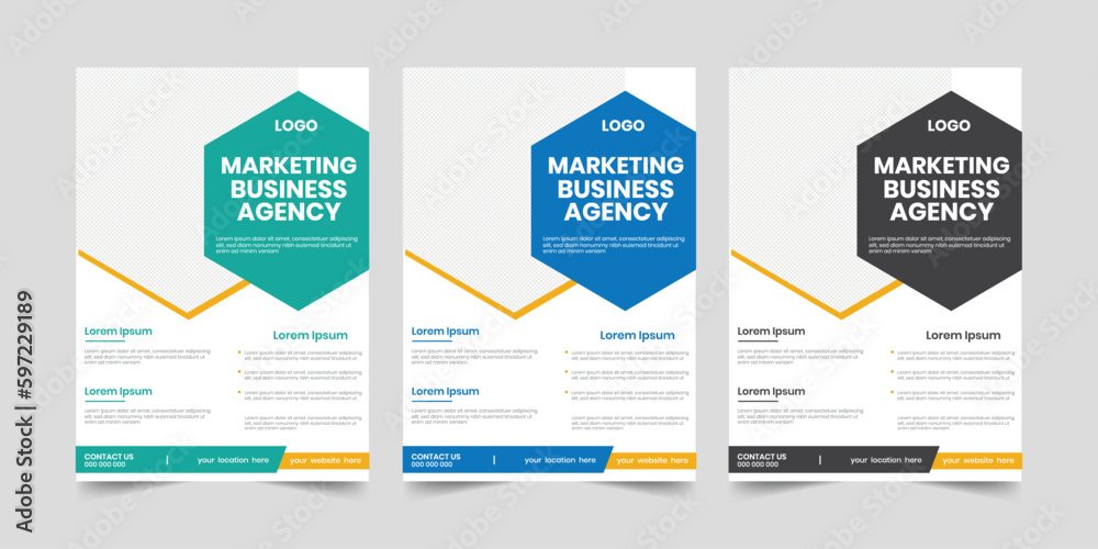 one page marketing publication flyer, business promotion plan simple poster, new agency real estate seminar document