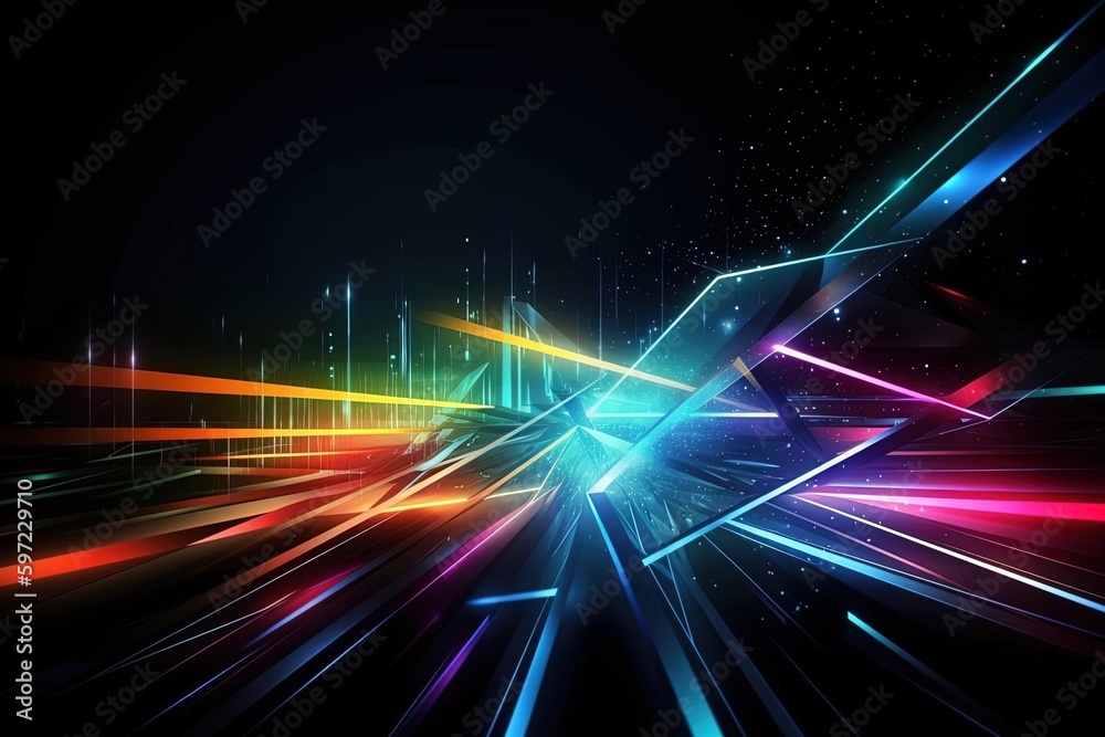 Obraz premium A colorful abstract background with lines and lights, created with Generative Ai Technology