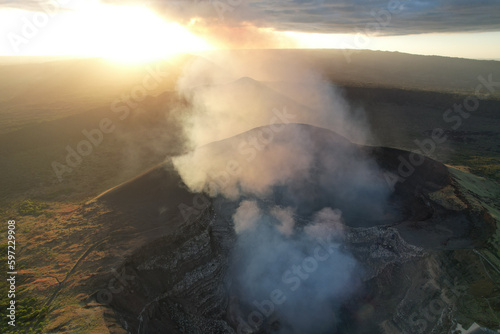 Deep crater of Masaya volcano