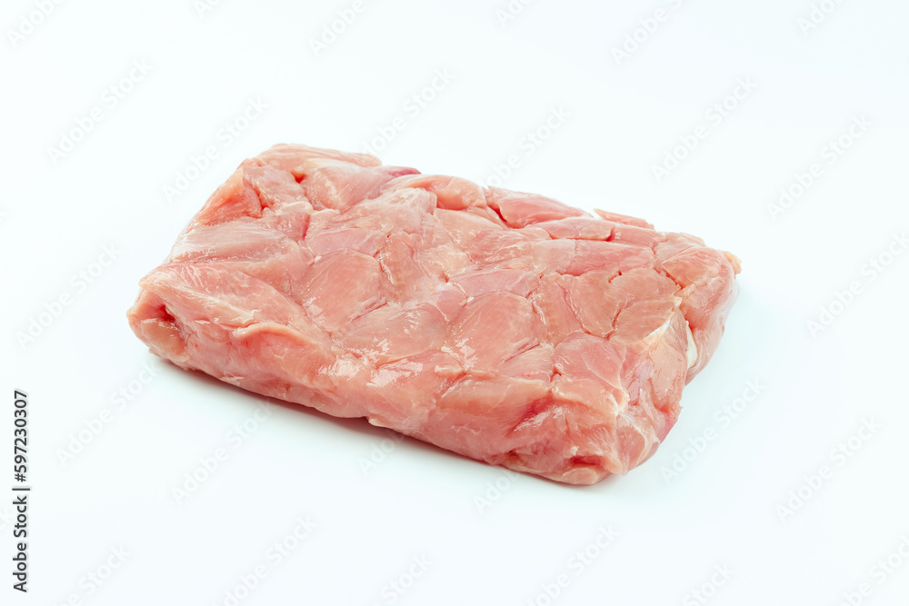 Raw chicken.Frozen chicken fillet..Ogranic food and healthy eating.frozen turkey or poultry meat.Fresh frozen pieces of turkey meat on a white background. Raw chicken.Frozen chicken fillet..Ogranic food and healthy eating.frozen turkey or poultry meat.Fresh frozen pieces of turkey meat on a white background.
