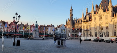 Bruges downtown in the late afternoon