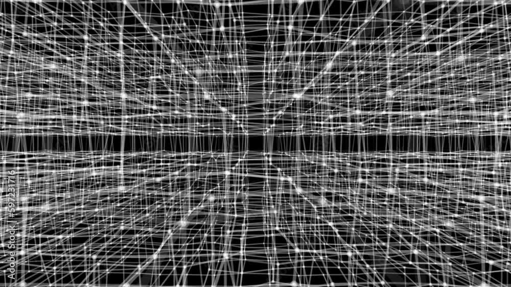 Looping animation. A flight through an endless lattice of oscillating ...