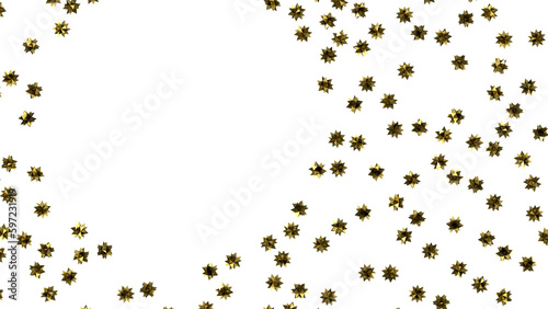 stars. Confetti celebration, Falling golden abstract decoration for party, birthday celebrate, (PNG transparent)