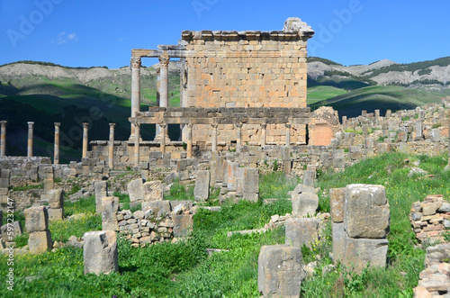 Temple of Severus in the Roman city of Cuicul, Algeria