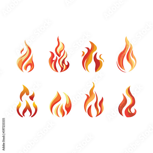 set of fire icons