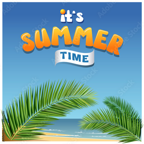 vector illustration, poster or banner to welcome and celebrate summer. photo