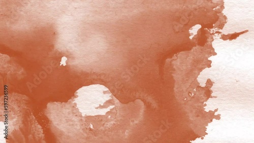 Abstract Watercolor Splashes Background Orange