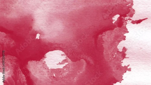 Abstract Watercolor Splashes Background Rose Red