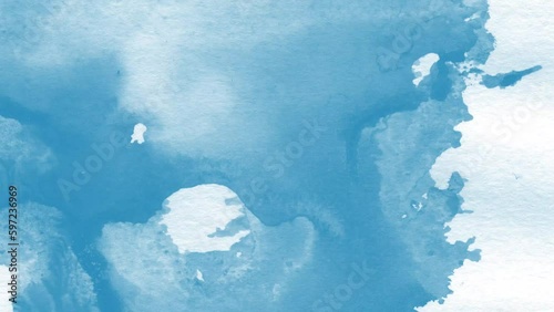 Abstract Watercolor Splashes Background Pastel Blue
