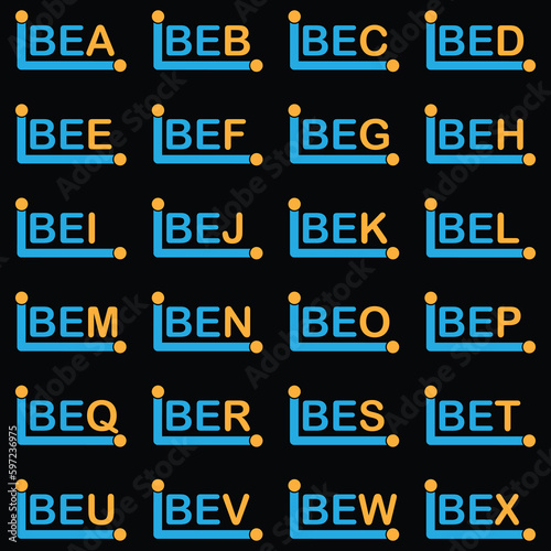 BEA to BEX letter logo creative design with vector graphic, BEA to BEX simple and modern logo.