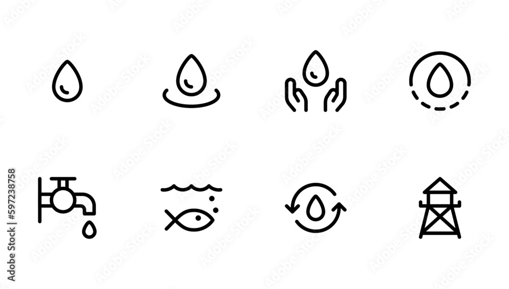 save water icon. flat vector and illustration, graphic, editable stroke. Suitable for website design, logo, app, template, and ui ux. save water icon. flat vector and illustration, graphic, editable stroke. Suitable for website design, logo, app, template, and ui ux.