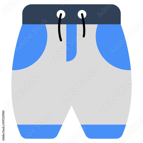 Menswear nicker, flat design icon of sports attire