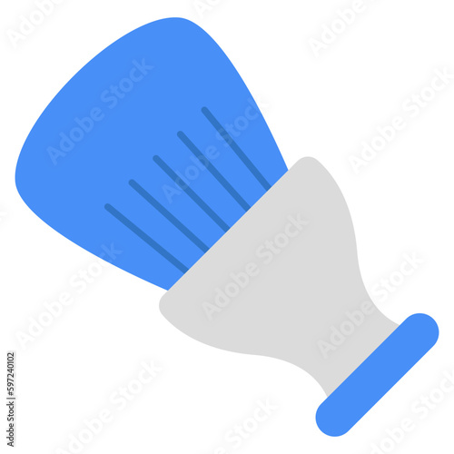 A flat design icon of shaving brush 