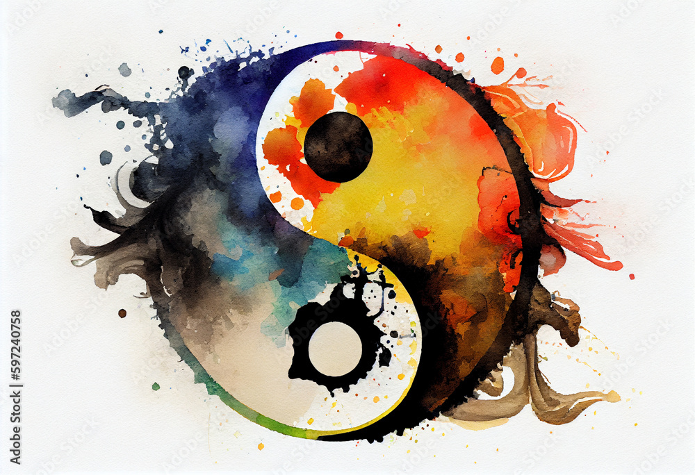An abstract depiction of the yin and yang symbol, representing the ...