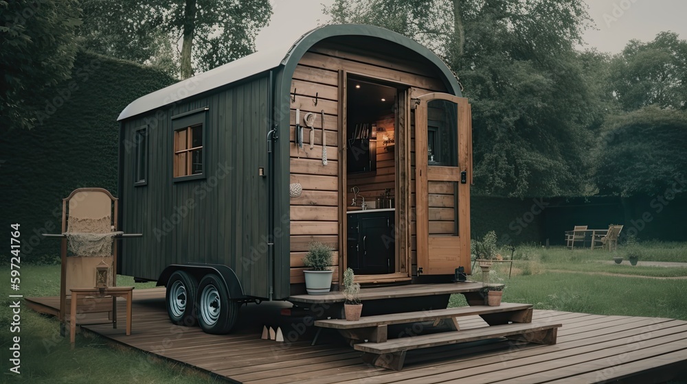 Embrace the Adventure: An Unconventional Look at Outdoor Living with a Tiny House on Wheels, Generative AI Embrace the Adventure: An Unconventional Look at Outdoor Living with a Tiny House on Wheels, Generative AI