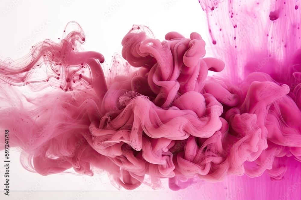 Ethereal Pink Smoke Dispersion Against a White Background – A Science-Inspired Scene, Generative AI Ethereal Pink Smoke Dispersion Against a White Background – A Science-Inspired Scene, Generative AI