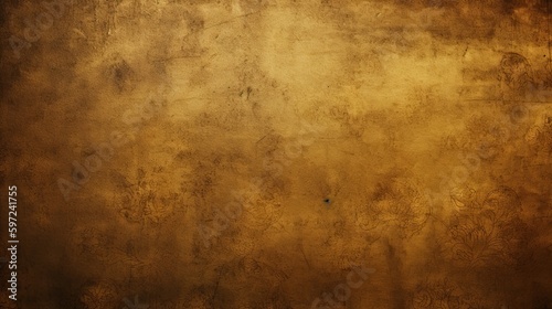 Elegant Luxury Gold Textured Grunge Paper  Old Vintage Brown Aged Antique Parchment Dirty Textured Wallpaper  Generative AI