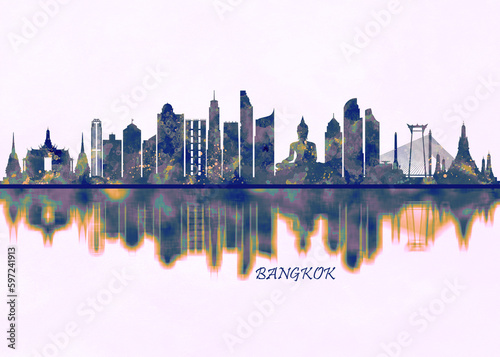 Bangkok Skyline  Cityscape  Skyscraper  Buildings  Landscape  city background  modern architecture  downtown  abstract  Landmarks  travel  business  building  view  corporate