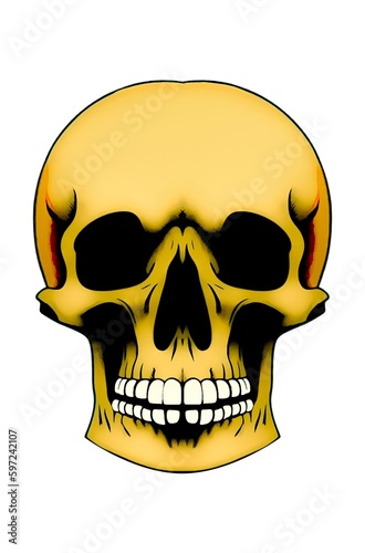 Skull. Can be used like emblem, logo, badge, label. mark, poster or print