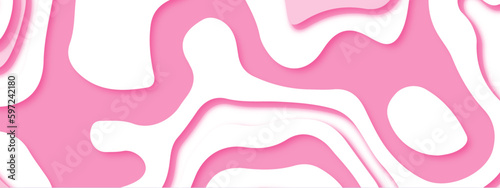 Abstract papercut and pink or white color multi layer gradient pattern on vector white background. Papercut abstract background with pink colour smooth gradient Vector illustration. 