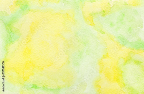 Light bright yellow watercolor background. Aquarelle ink paint paper texture canvas element for grunge text design, vintage card, retro template. Sunny shades color hand drawn illustration