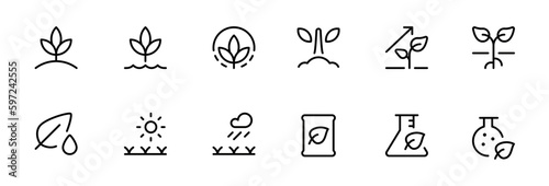 plant growth icon. organic fertilizer icon. flat vector and illustration, graphic, editable stroke. Suitable for website design, logo, app, template, and ui ux.