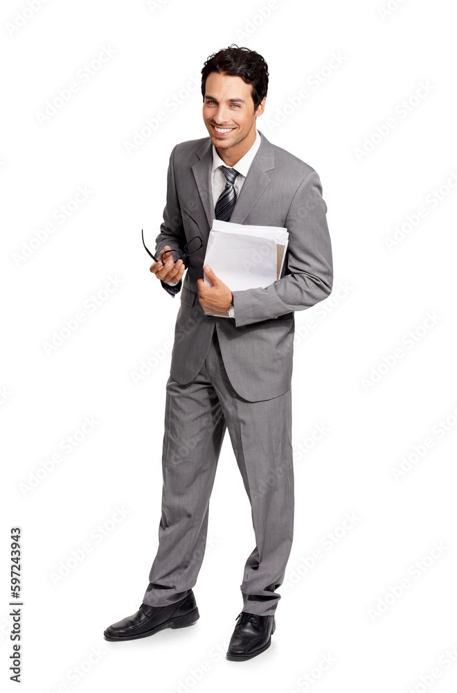 Portrait, smile and business man with paperwork isolated on transparent png background. Documents, happy and male professional or entrepreneur with glasses, report or documentation for corporate job. Portrait, smile and business man with paperwork isolated on transparent png background. Documents, happy and male professional or entrepreneur with glasses, report or documentation for corporate job.