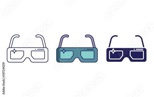 3d glasses vector icon