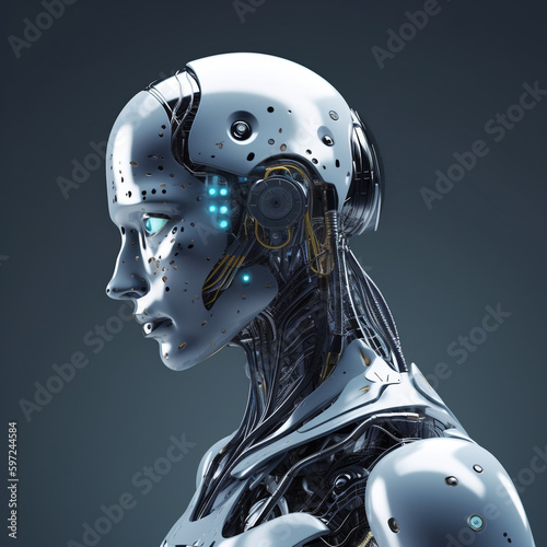 Artificial Robot in a futuristic design
