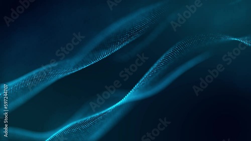 Abstract digital 4K background of particles and lines.