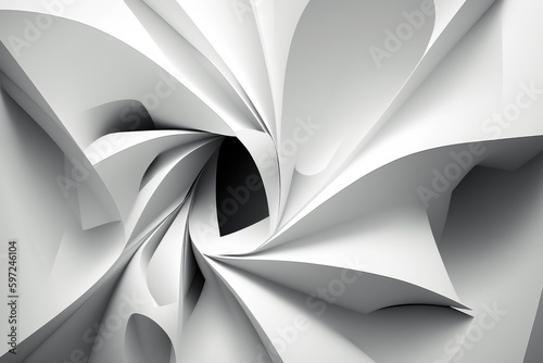 Abstract of white origami background. Futuristic shape