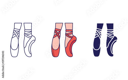 Ballet shoes vector icon