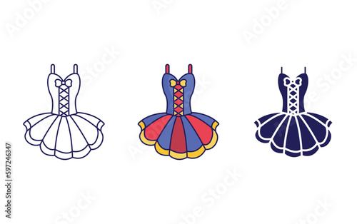 Ballet frock vector icon