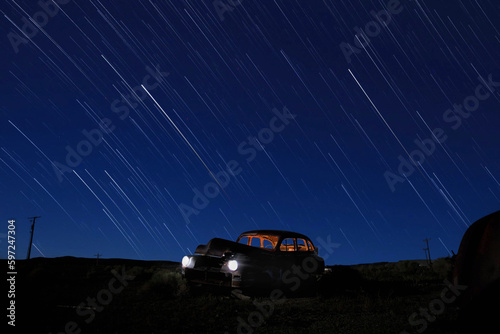 Mining Ghost Town Night SKy Time Lapse in Goldfield, Nevada