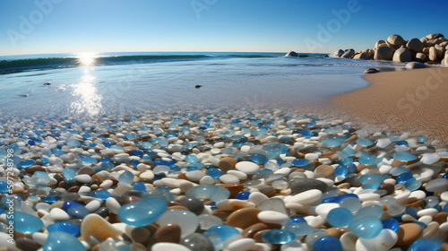 pebbles on the beach. Generative Ai