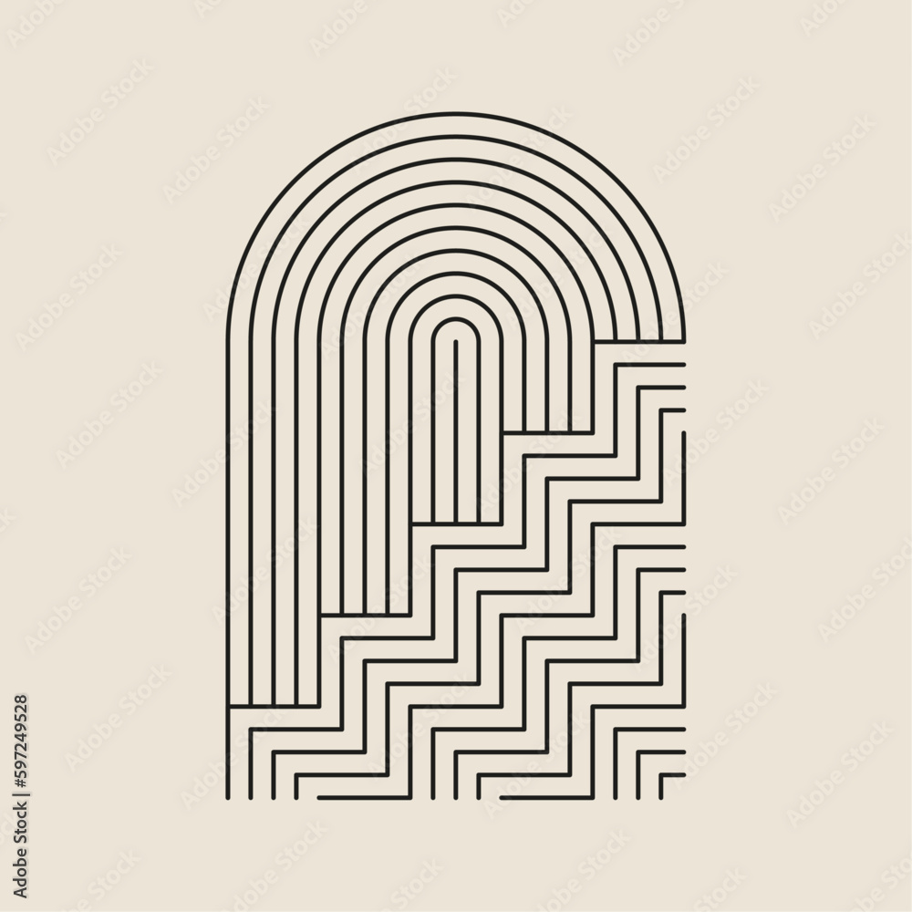 Boho frame arch vector illustration modern minimalistic retro aesthetic linear arc portal logo bohemian design element mystical geometric abstract border Boho frame arch vector illustration modern minimalistic retro aesthetic linear arc portal logo bohemian design element mystical geometric abstract border