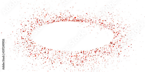 splatter effect of symbol sign with red color blood
