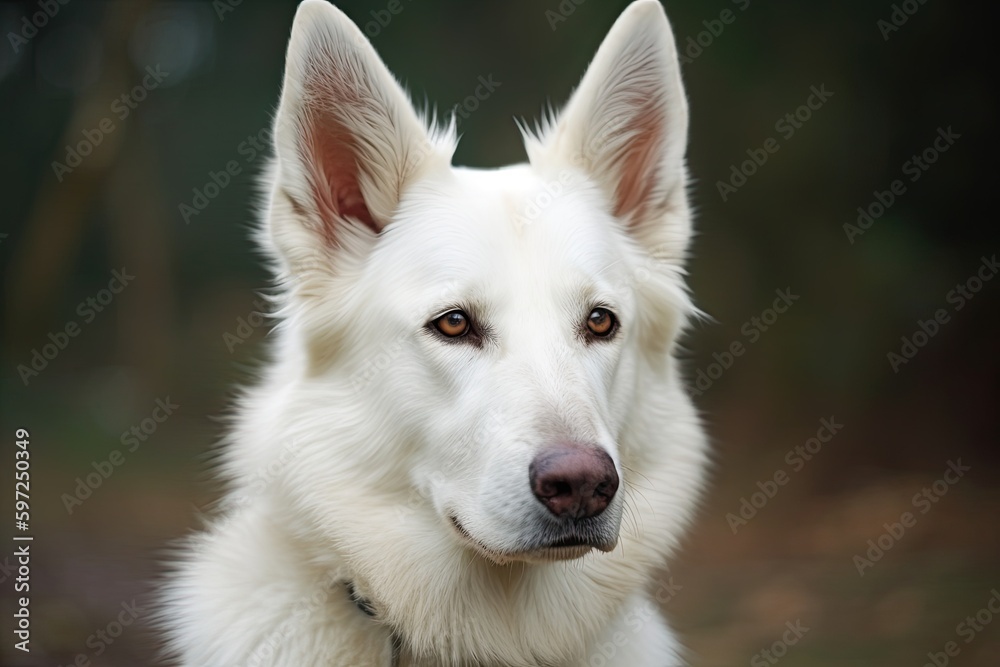 Majestic Beauty: White German Shepherd Dog, Generative AI Majestic Beauty: White German Shepherd Dog, Generative AI