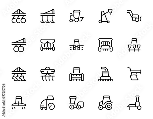 Agricultural machinery icon. tractors, agricultural transport, flat vector and illustration, graphic, editable stroke. Suitable for website design, logo, app, template, and ui ux.