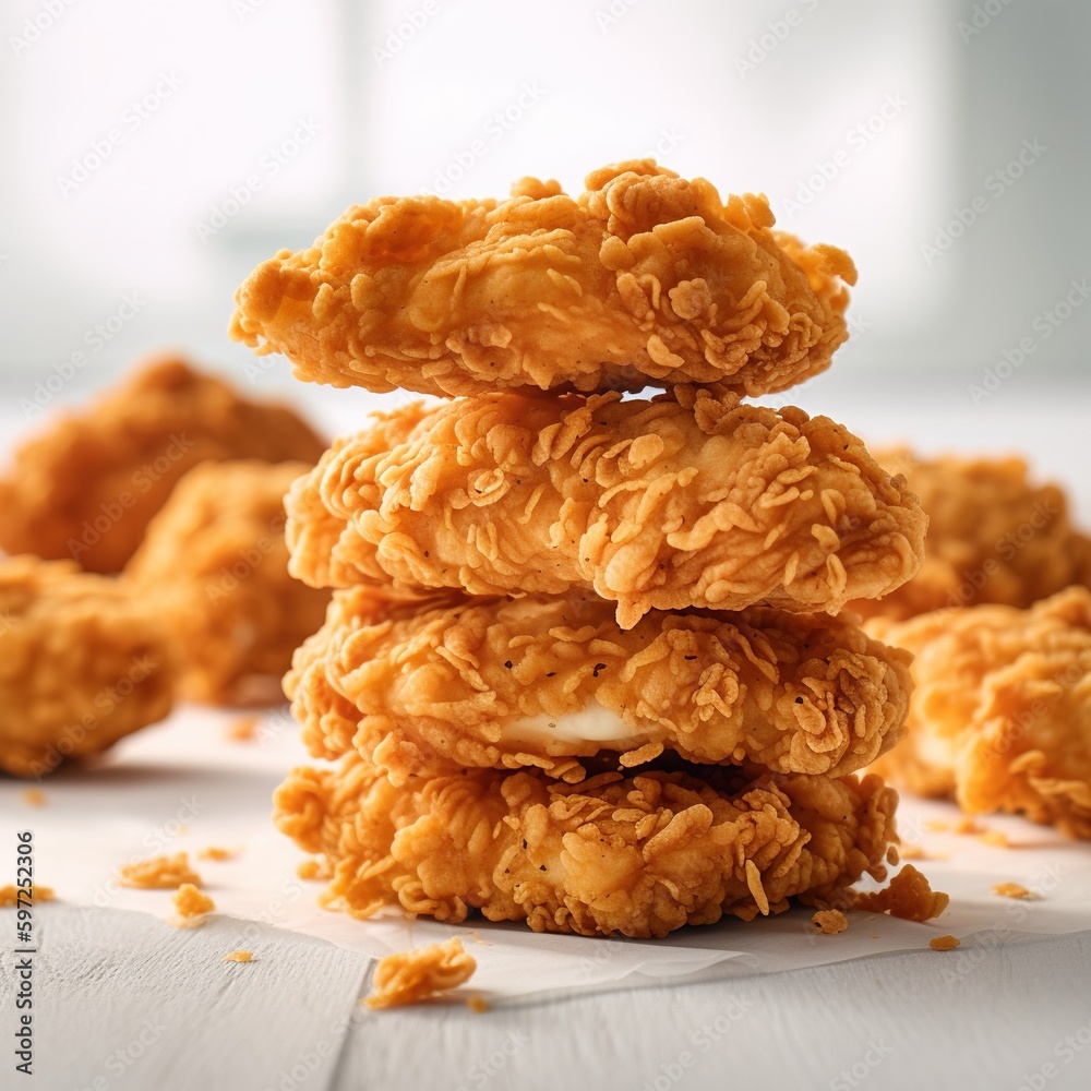 Fried Chicken. Fried chicken closeup. Crispy Fried chicken nuggets
