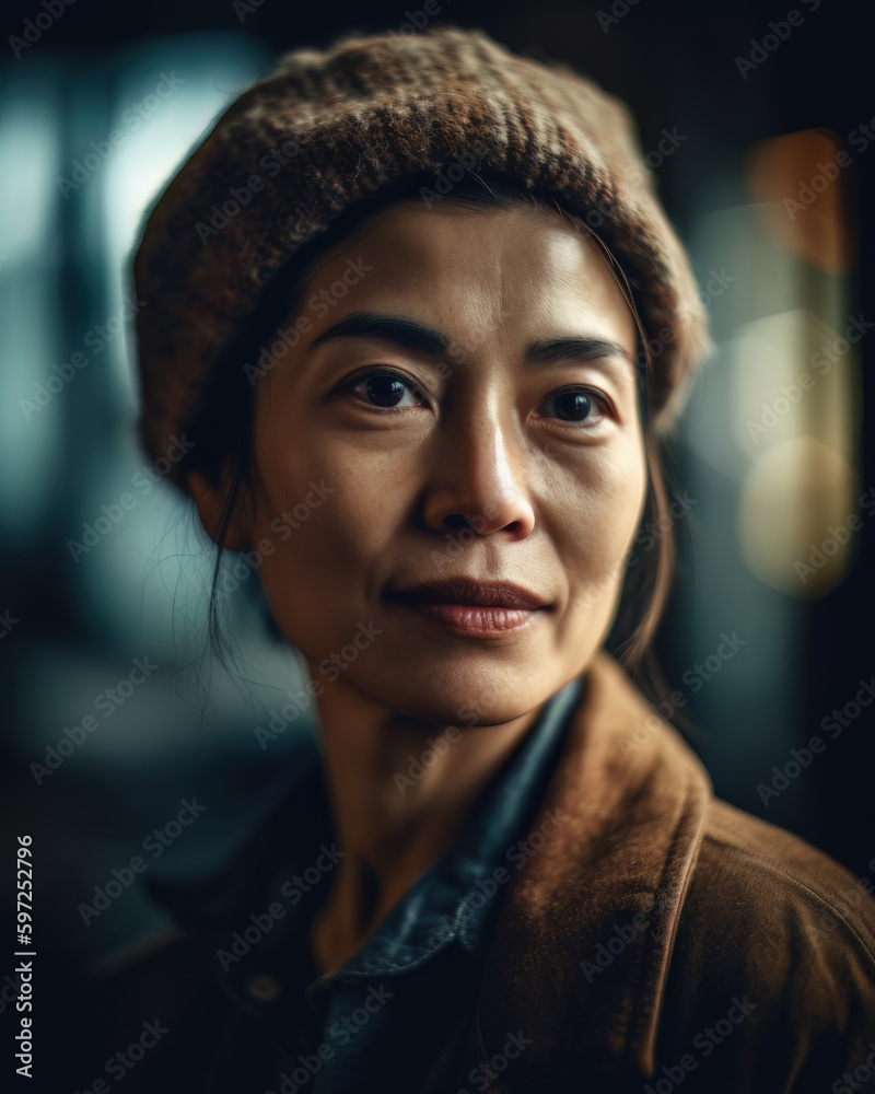 AI generated portrait of a middle aged woman with wrinkles AI generated portrait of a middle aged woman with wrinkles