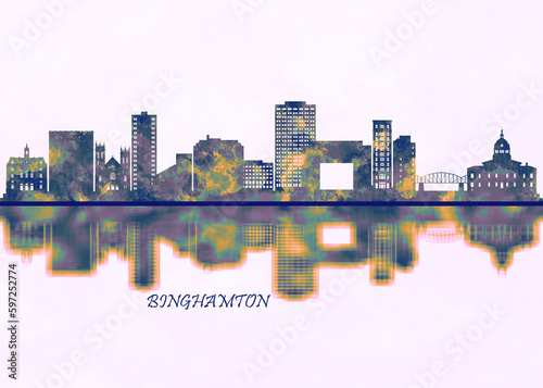 Binghamton Skyline, Cityscape, Skyscraper, Buildings, Landscape, city background, modern architecture, downtown, abstract, Landmarks, travel, business, building, view, corporate