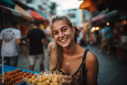 young adult woman is happy,...