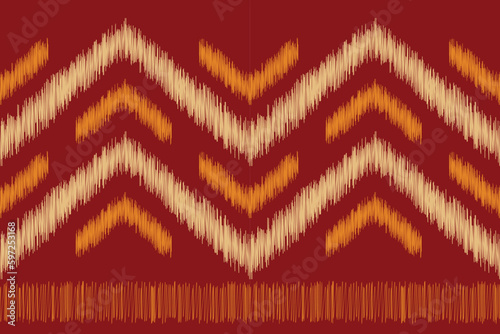 Ethnic Ikat fabric pattern geometric style.African Ikat embroidery Ethnic oriental pattern red background. Abstract,vector,illustration.For texture,clothing,scraf,decoration,carpet.