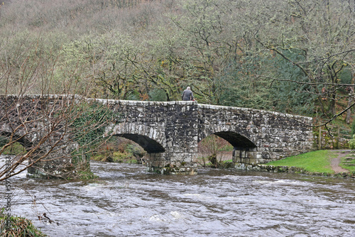 Fingle Bridge over the River Teign, Devon photo