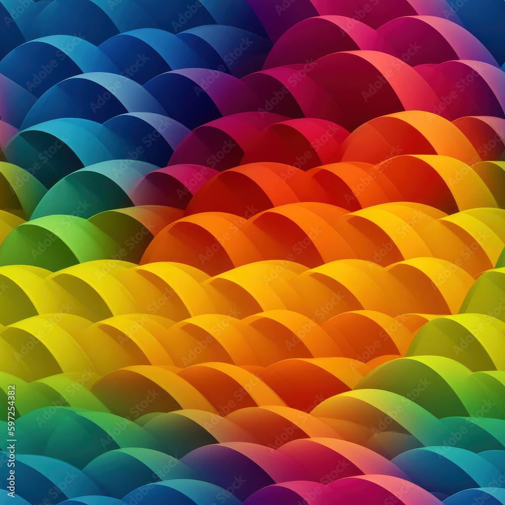 Fototapeta premium Abstract colorful honeycomb background, seamless pattern. Generative AI